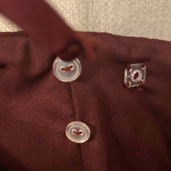 Maroon satin knee length dress - Picture 6 of 10